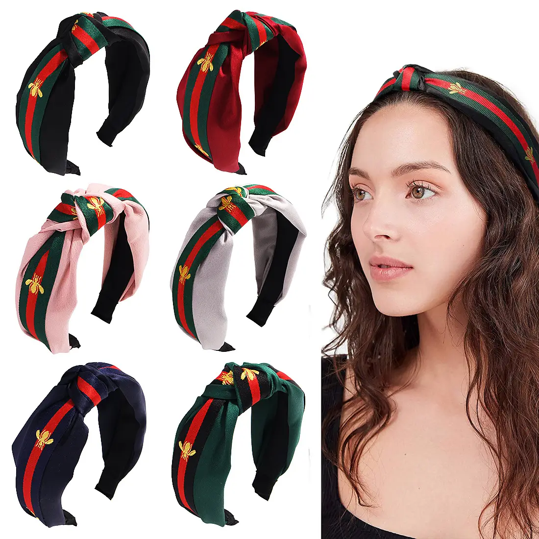 Qiyue Bee Striped Wide Bristle Hairpin Headband - Image 16