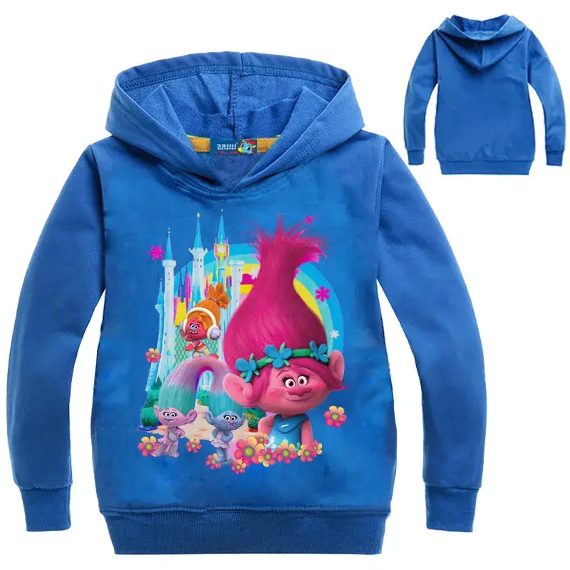 Kids Hoodie with Poppy Print Grey — feature 4
