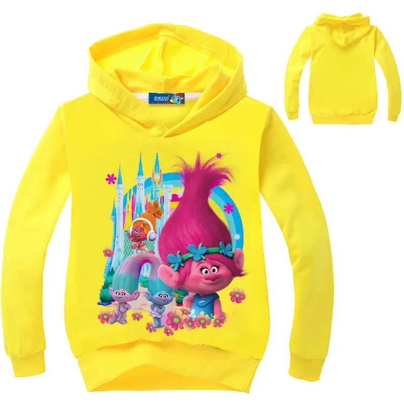 Kids Hoodie with Poppy Print Grey — feature 7