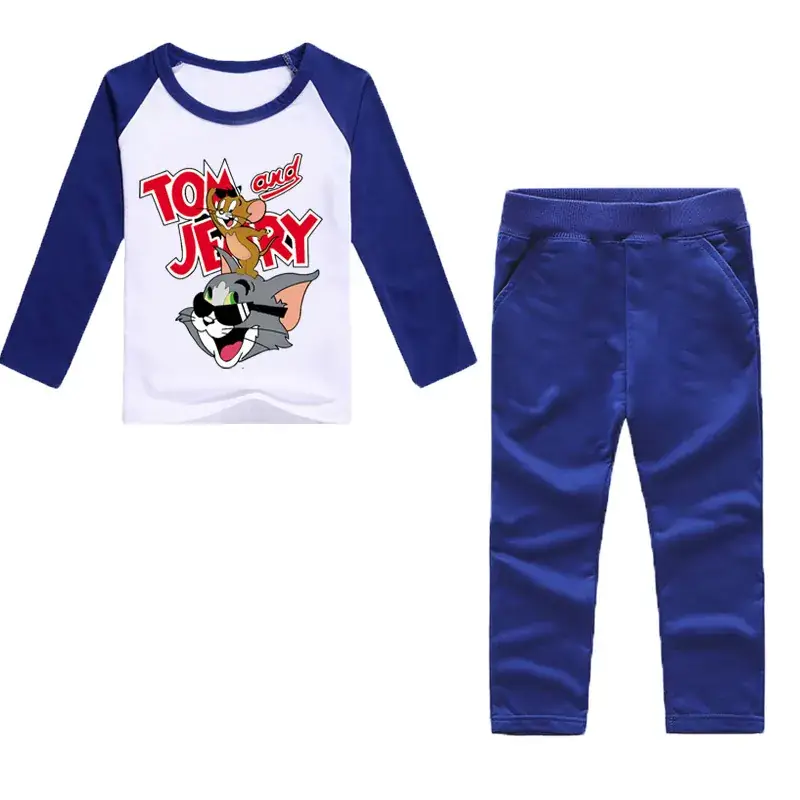 Tom and Jerry Long Sleeve T-Shirt Red Pants Set for Kids — feature 9