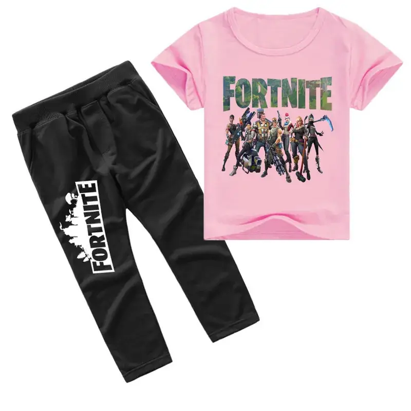 Fortnite Printed T-Shirt & Pants Set Red Black