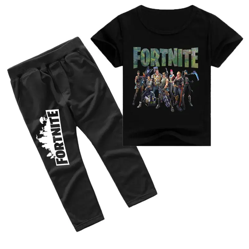 Fortnite Printed T-Shirt & Pants Set Red Black