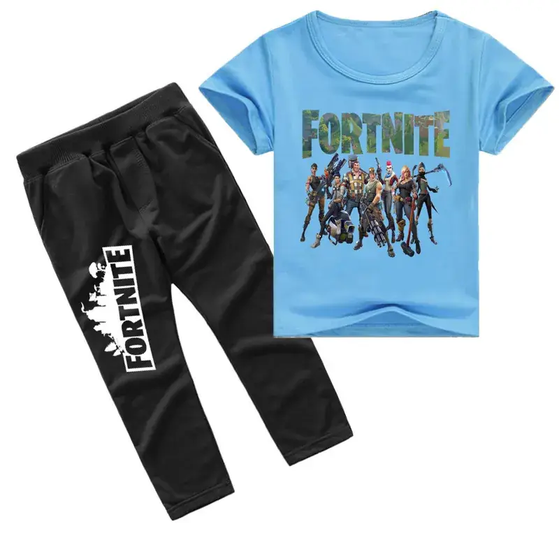 Fortnite Printed T-Shirt & Pants Set Red Black