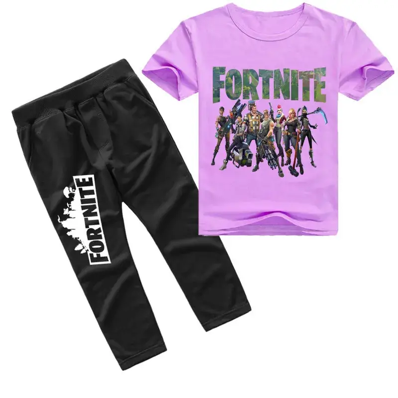 Fortnite Printed T-Shirt & Pants Set Red Black