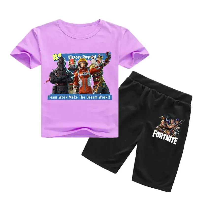 2019 Fortnite Kids Red Black Shorts Set - Image 5