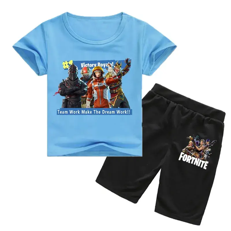 2019 Fortnite Kids Red Black Shorts Set - Image 7