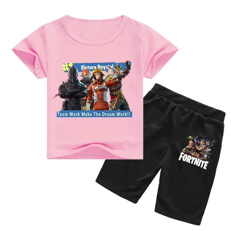 2019 Fortnite Kids Red Black Shorts Set - Image 2