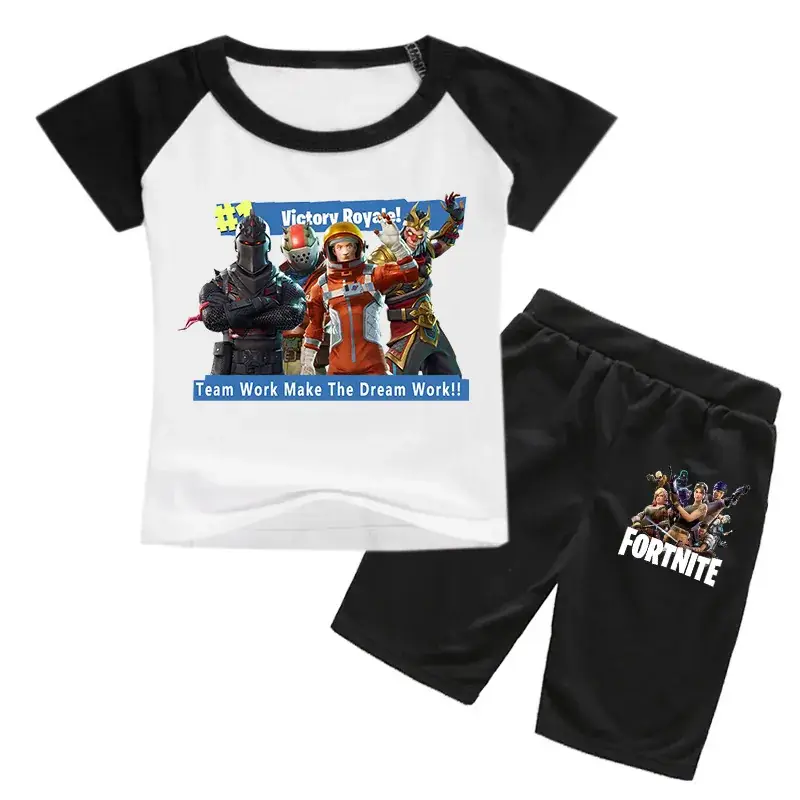 2019 Fortnite Kids Red Black Shorts Set - Image 8