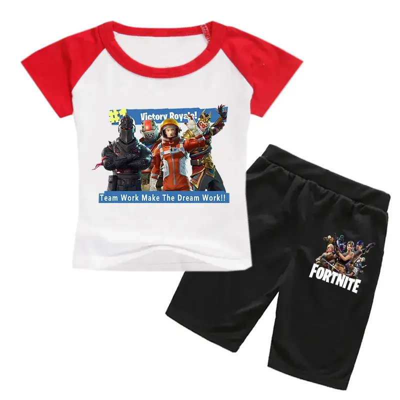 2019 Fortnite Kids Red Black Shorts Set - Image 9