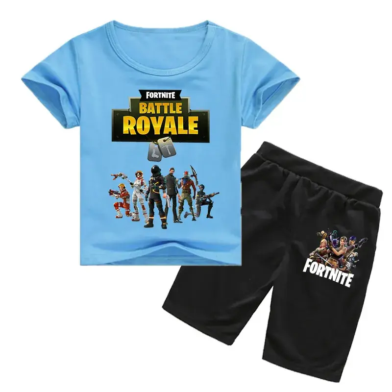 Fortnite Battle Royale Kids T-Shirt & Shorts Set Red Black - Image 7