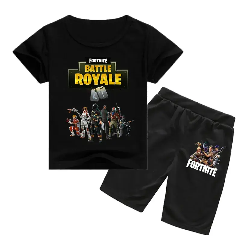 Fortnite Battle Royale Kids T-Shirt & Shorts Set Red Black - Image 6