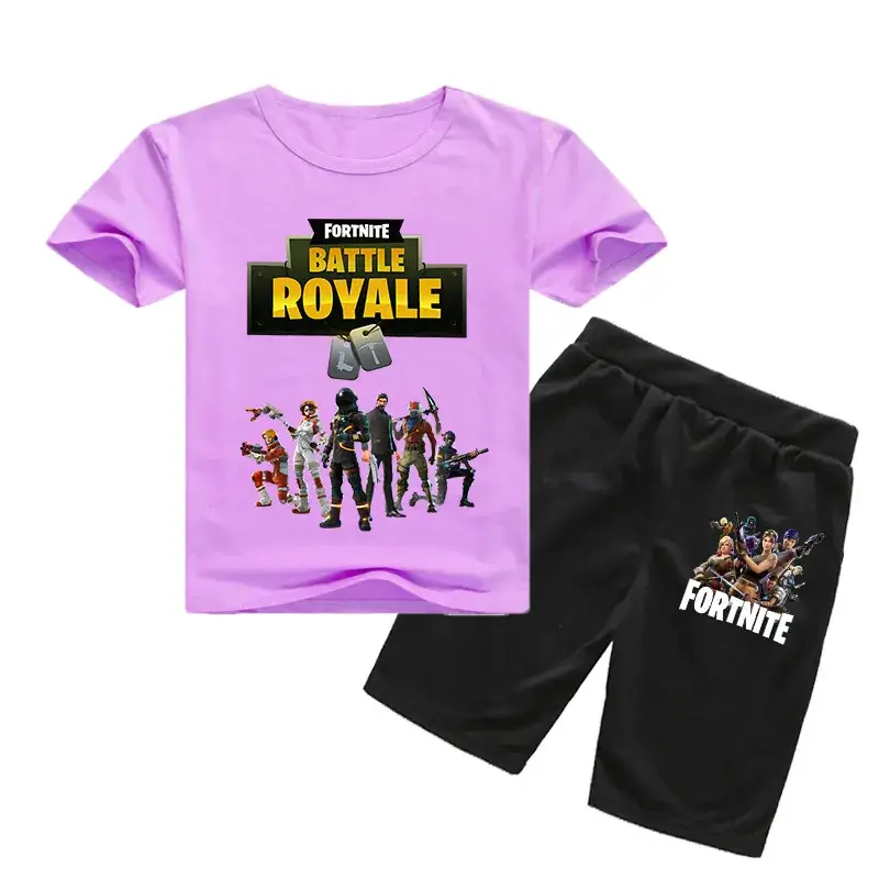 Fortnite Battle Royale Kids T-Shirt & Shorts Set Red Black - Image 5