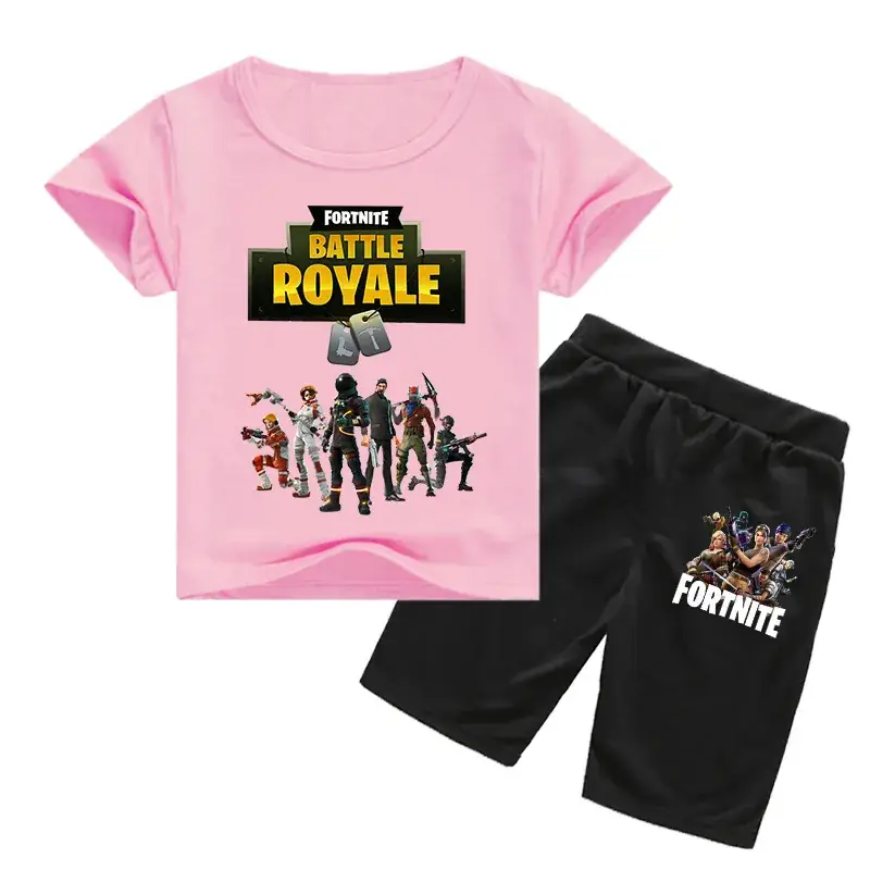 Fortnite Battle Royale Kids T-Shirt & Shorts Set Red Black - Image 2