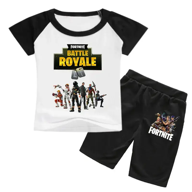 Fortnite Battle Royale Kids T-Shirt & Shorts Set Red Black - Image 8