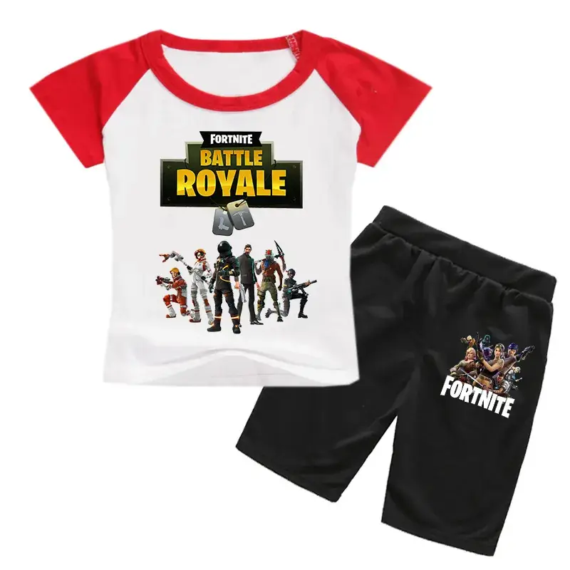 Fortnite Battle Royale Kids T-Shirt & Shorts Set Red Black - Image 9