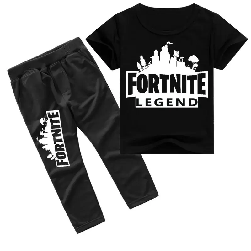 Fortnite Printed Boys T-Shirt & Trouser Set Red Black