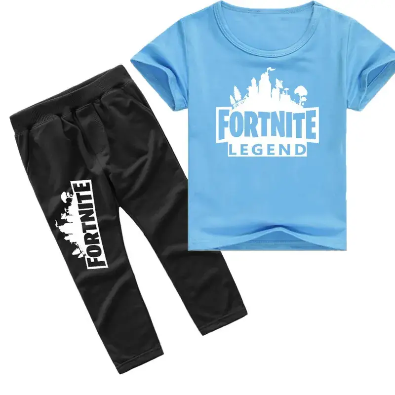Fortnite Printed Boys T-Shirt & Trouser Set Red Black