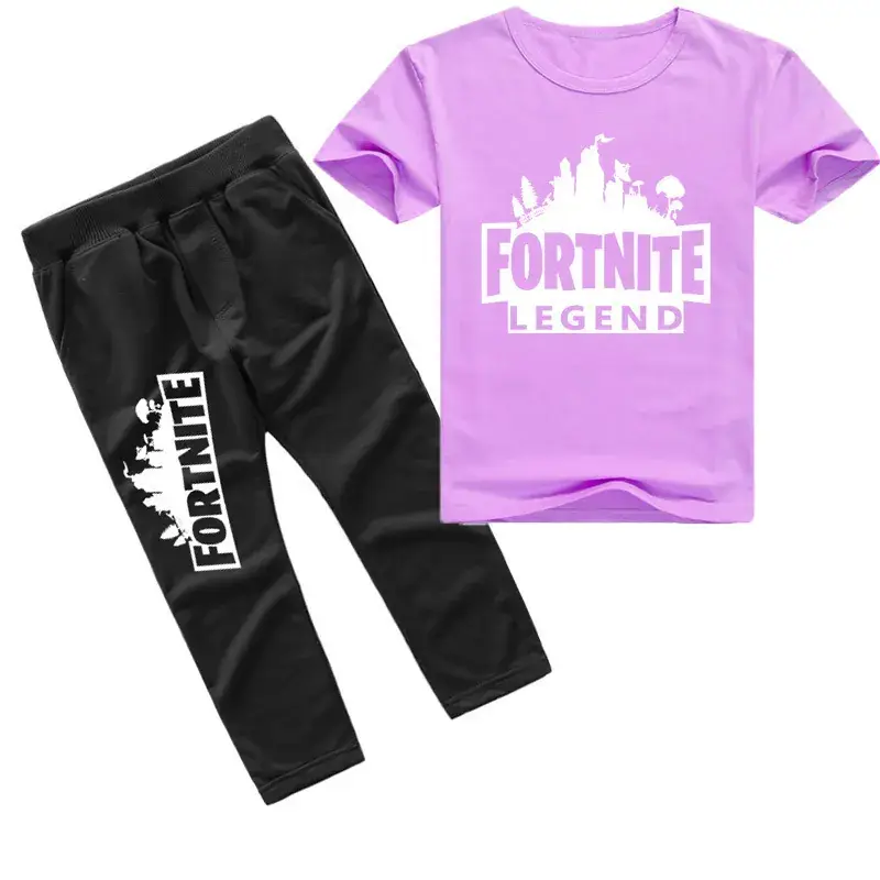 Fortnite Printed Boys T-Shirt & Trouser Set Red Black