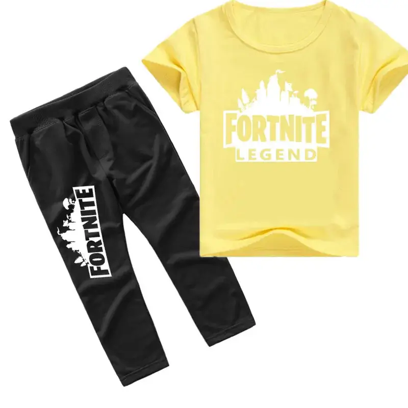 Fortnite Printed Boys T-Shirt & Trouser Set Red Black