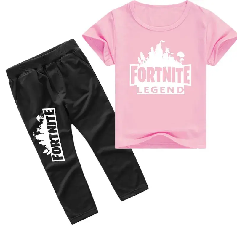 Fortnite Printed Boys T-Shirt & Trouser Set Red Black