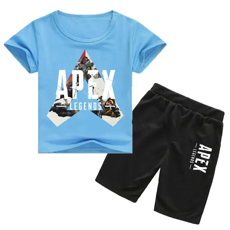 Children Korean Graphic T-Shirt & Shorts Set Yellow Black 0226 - Image 7