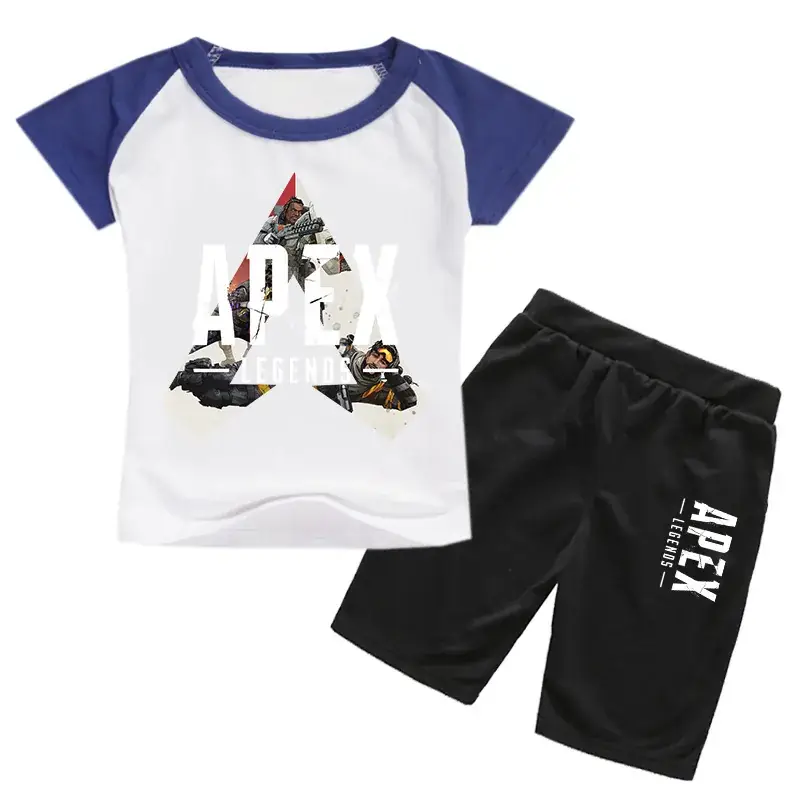 Children Korean Graphic T-Shirt & Shorts Set Yellow Black 0226 — feature 12