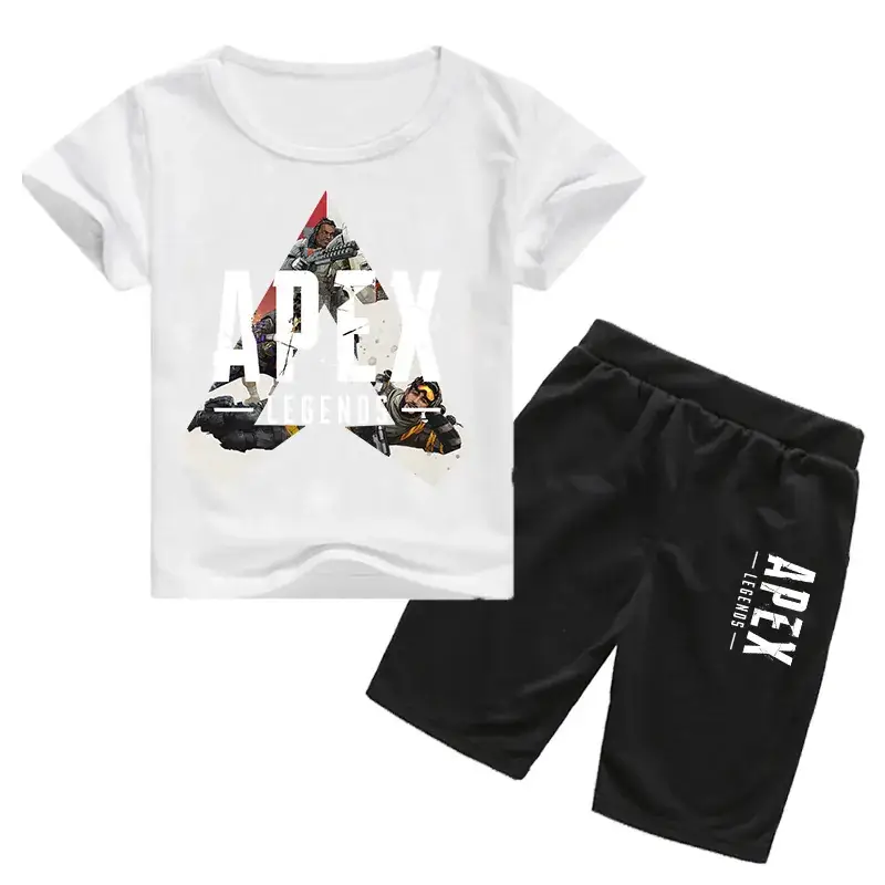 Children Korean Graphic T-Shirt & Shorts Set Yellow Black 0226 — feature 3