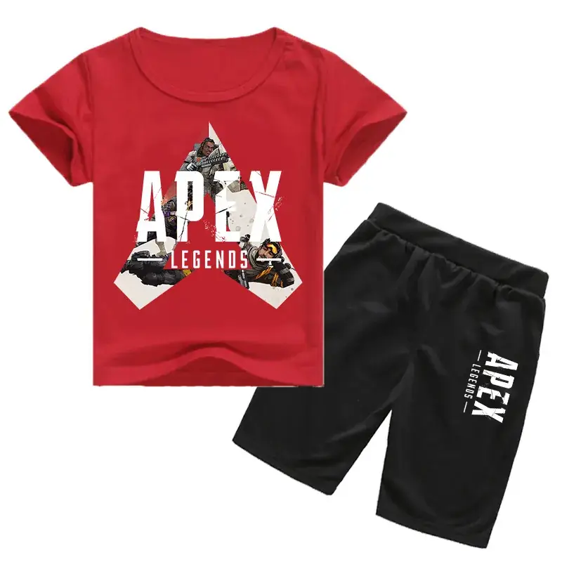Children Korean Graphic T-Shirt & Shorts Set Yellow Black 0226 — feature 6