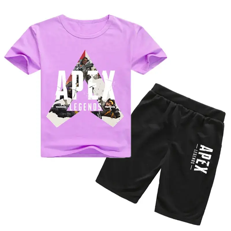 Children Korean Graphic T-Shirt & Shorts Set Yellow Black 0226 - Image 5