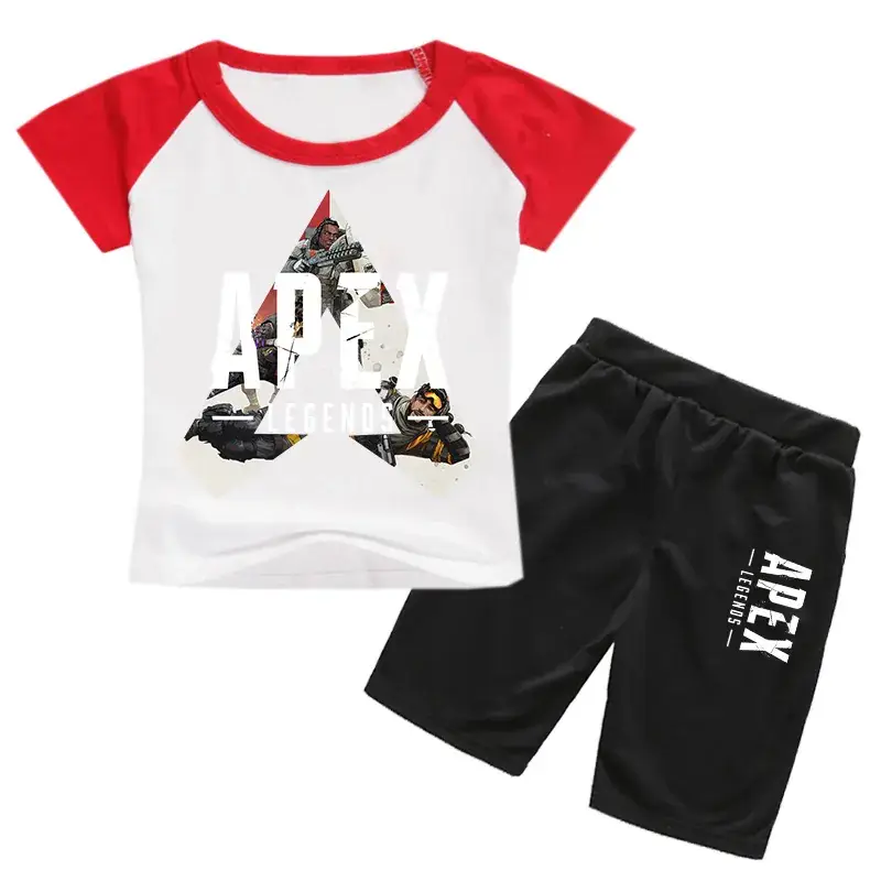 Children Korean Graphic T-Shirt & Shorts Set Yellow Black 0226 - Image 8