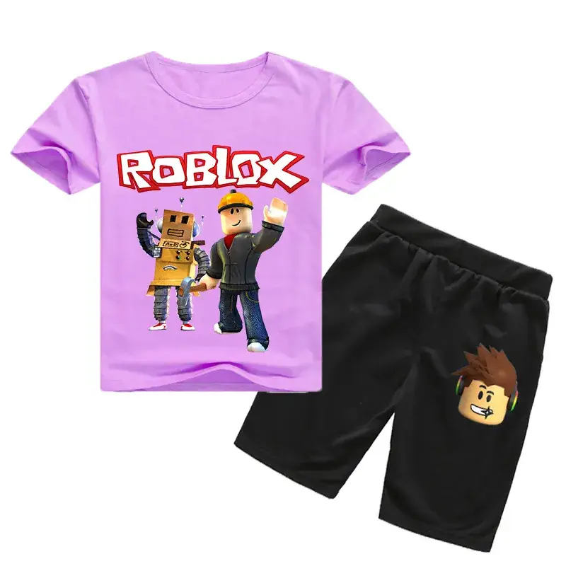 Roblox Kids T-Shirt & Shorts Set Purple Black — feature 7