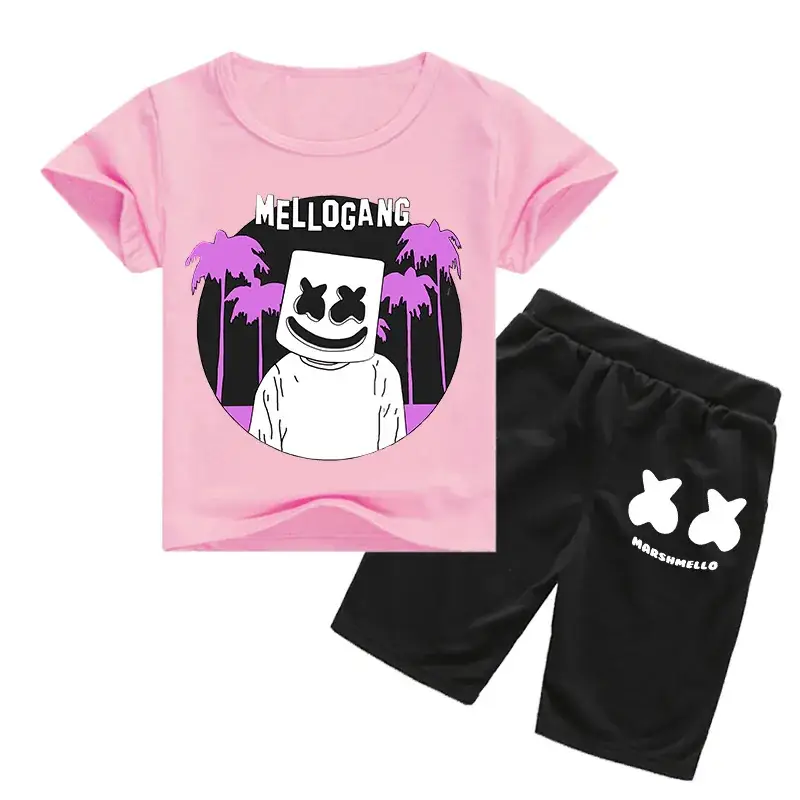 Kids Melodycat Pink Shorts Set Spring Autumn Casual - Image 7
