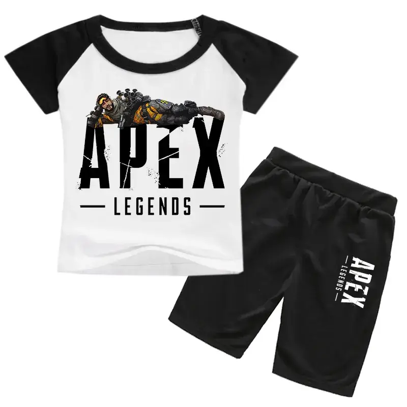 Kids Korean Fashion T-Shirt & Shorts Set Yellow Black