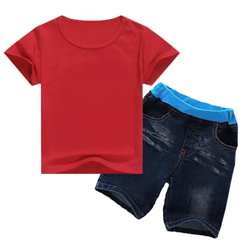 Boys & Girls Summer T-Shirt & Denim Shorts Set - Image 3