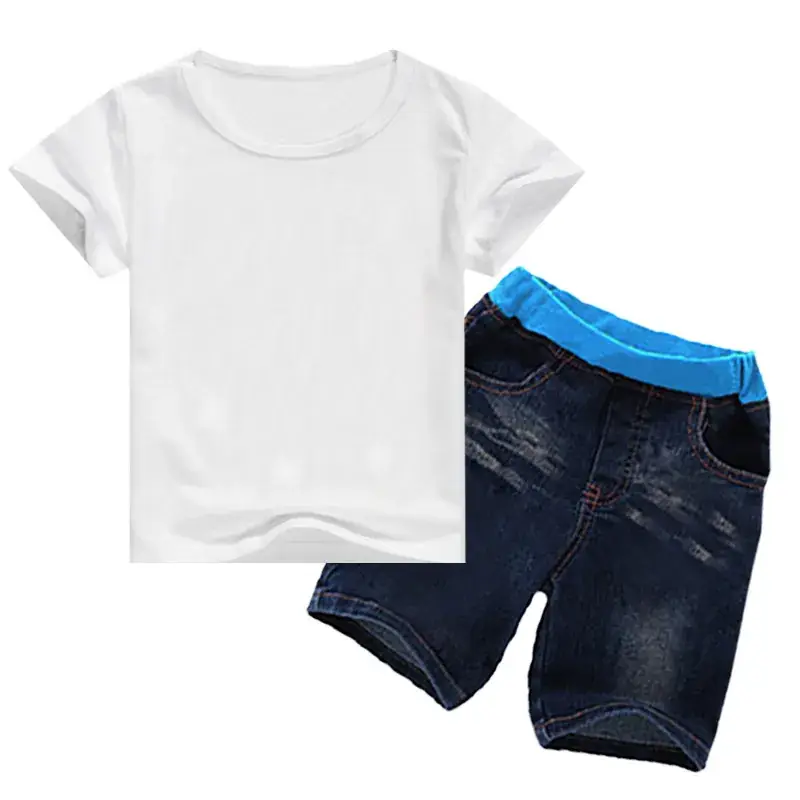 Boys & Girls Summer T-Shirt & Denim Shorts Set — feature 3