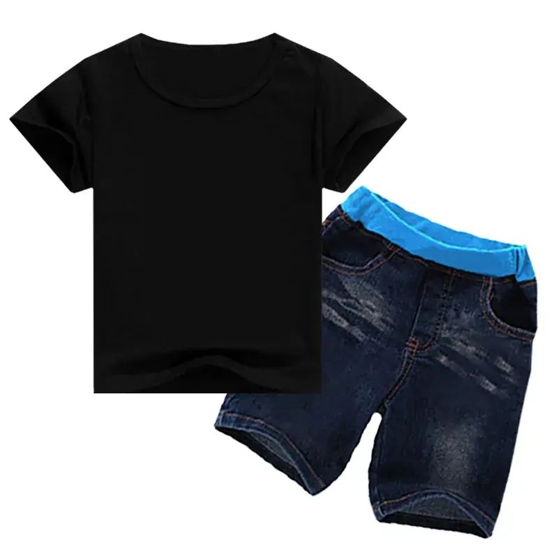 Boys & Girls Summer T-Shirt & Denim Shorts Set — feature 7