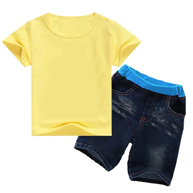 Boys & Girls Summer T-Shirt & Denim Shorts Set - Image 2