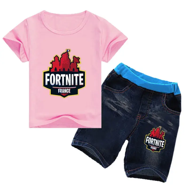 Fortnite French Kids Suit White Blue Shorts — feature 7