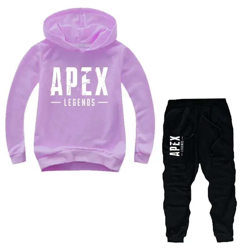 Purple Apex Legends Hoodie & Black Jogger Pants Set for Kids
