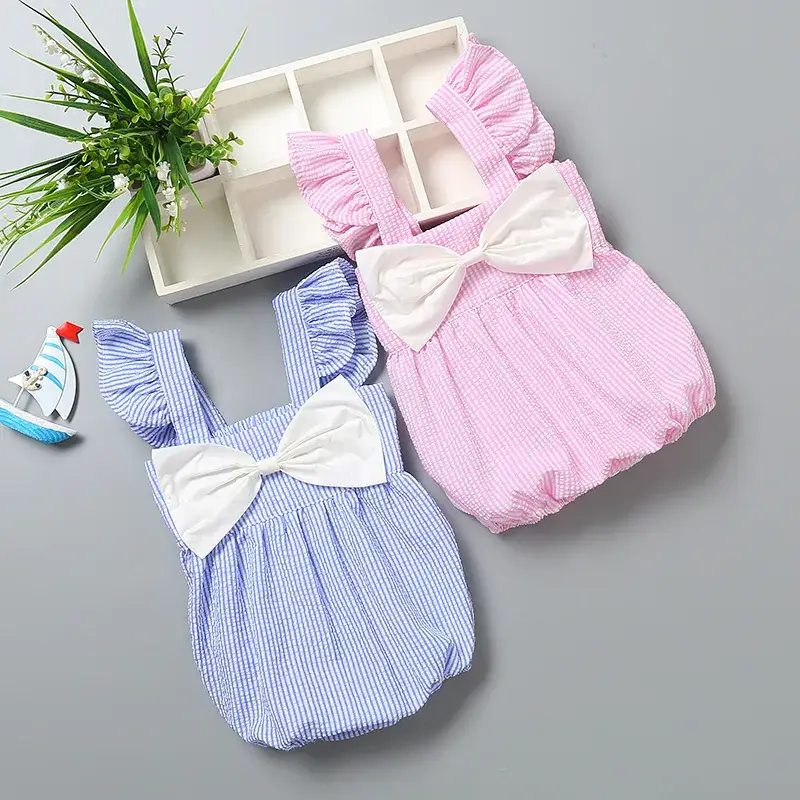Baby Jumpsuit Set Pink Blue Triangle Fart Ha Clothes - Image 4