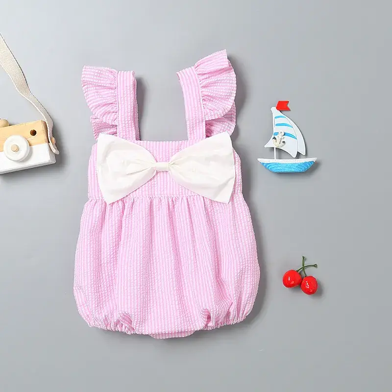 Baby Jumpsuit Set Pink Blue Triangle Fart Ha Clothes - Image 6
