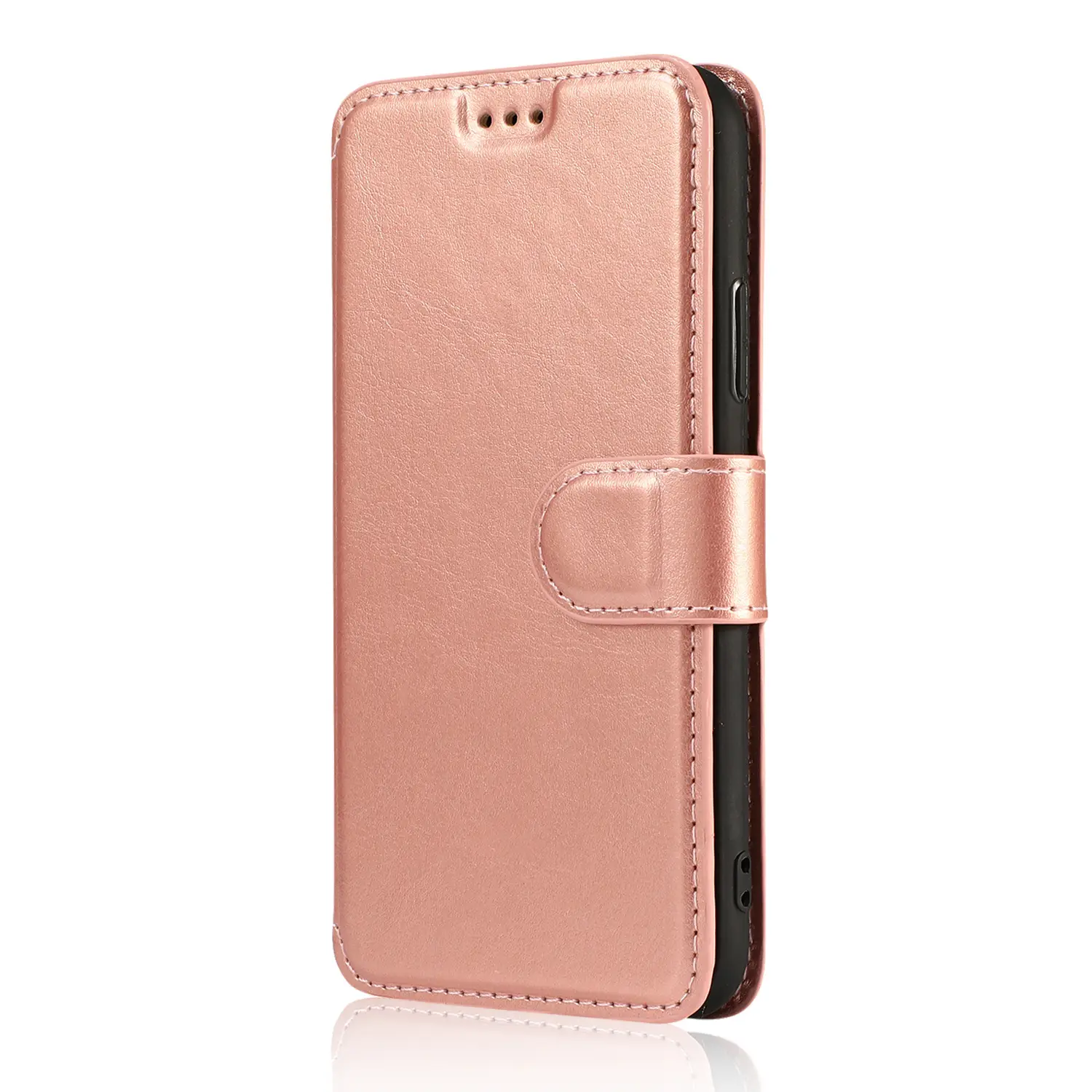 Apple iPhone 15 Leather Protective Case with X Max Calf Pattern