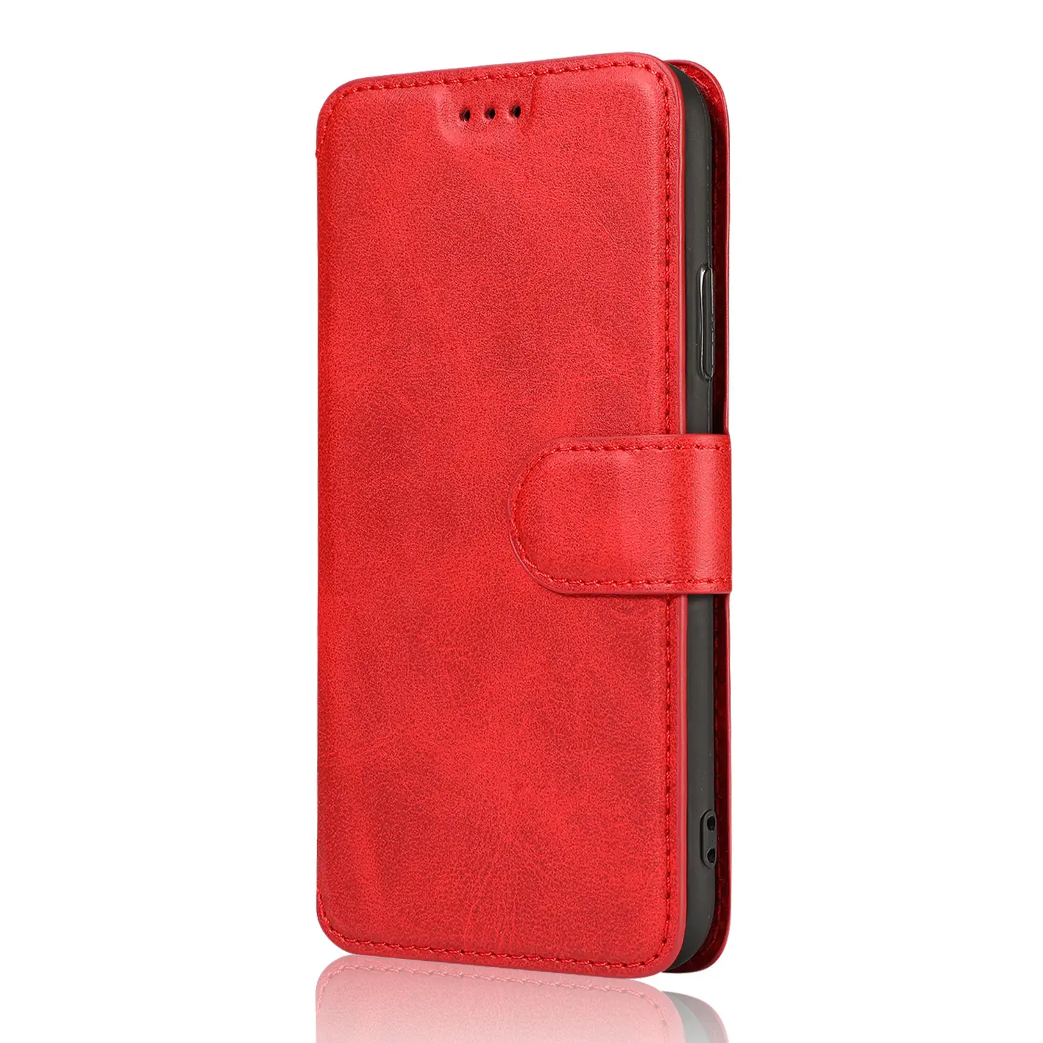 Apple iPhone 15 Leather Protective Case with X Max Calf Pattern