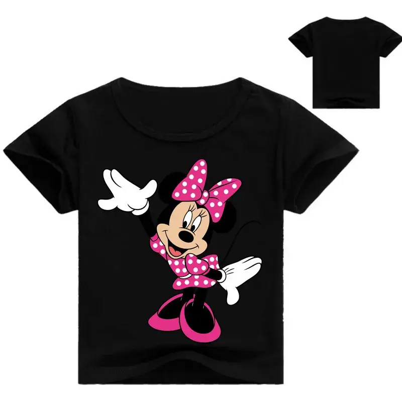 Minnie Mouse Printed T-Shirt White Black Kids Size
