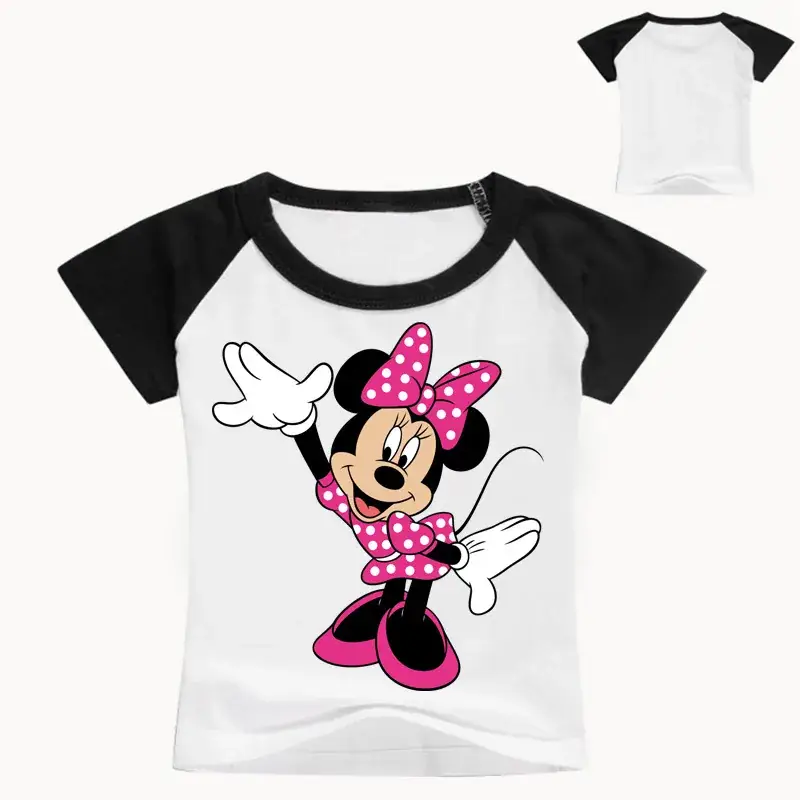 Minnie Mouse Printed T-Shirt White Black Kids Size