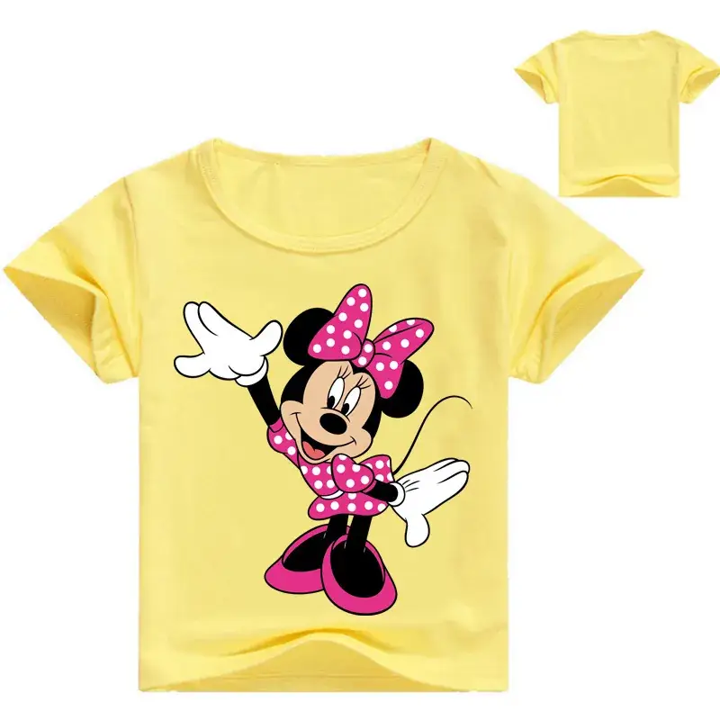 Minnie Mouse Printed T-Shirt White Black Kids Size