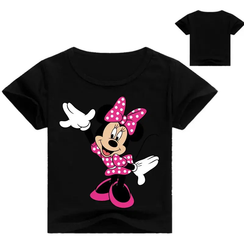 Minnie Mouse Printed T-Shirt White Black Kids Size