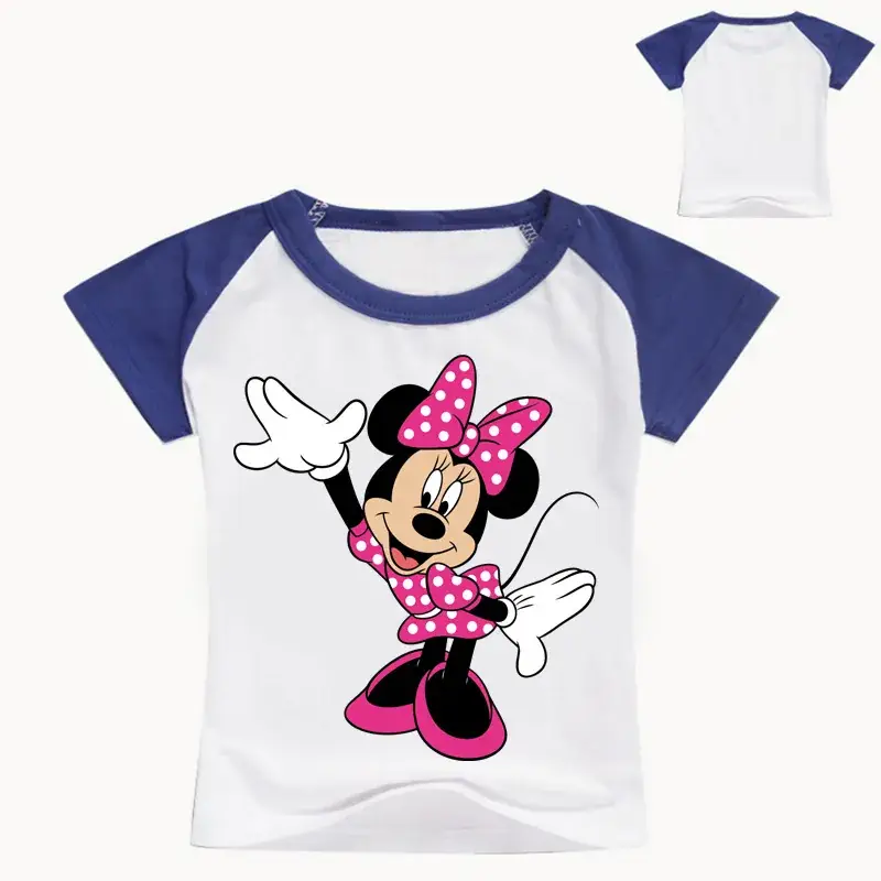 Minnie Mouse Printed T-Shirt White Black Kids Size