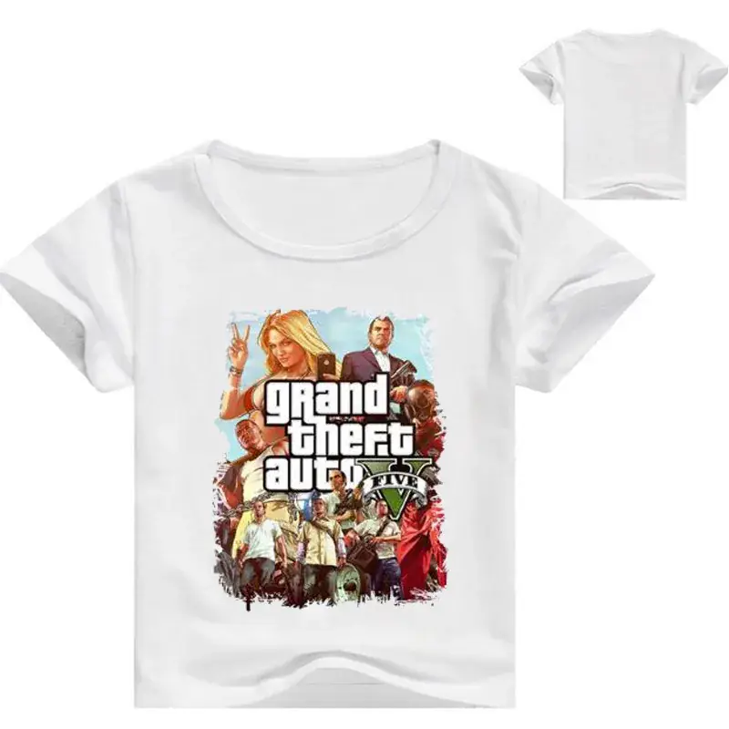 Grand Theft Auto Kids T-Shirt White Cartoon Print - Image 10