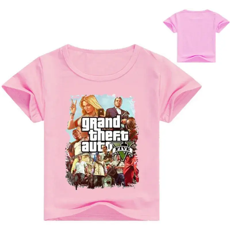 Grand Theft Auto Kids T-Shirt White Cartoon Print — feature 3